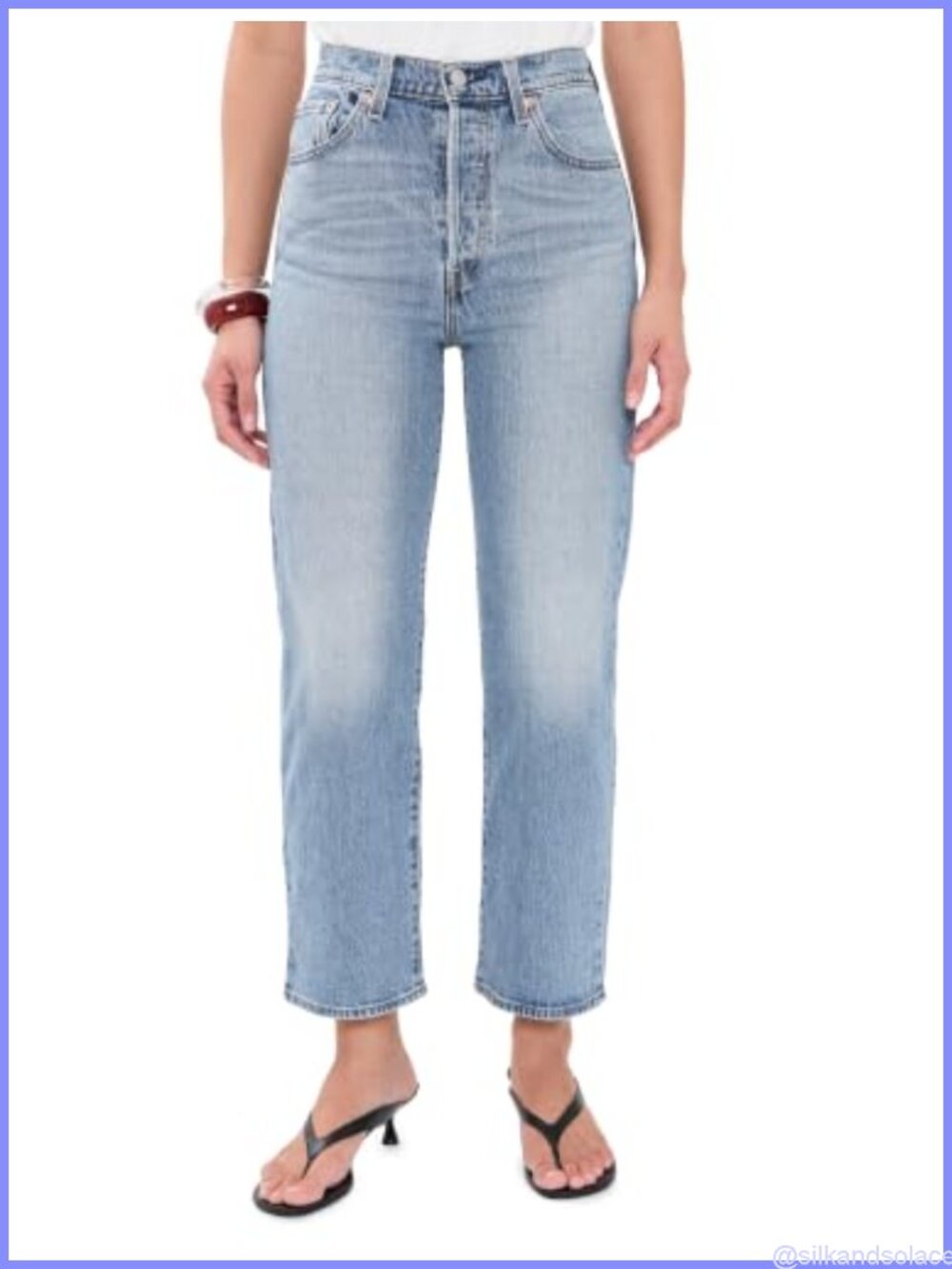 Ribcage Straight Ankle Jeans Low-Stretch Denim High Rise